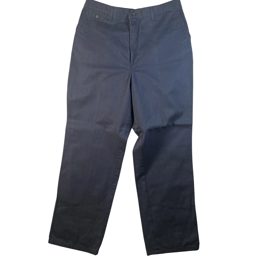 Vintage Towncraft Mens‎ 36x32 Navy Wrinkle Free Stain Release Casual Pants J3